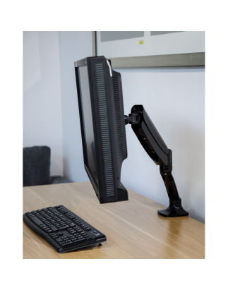 Dellonda Single Monitor Mount Arm, 9kg Load Capacity, 10-27" Screens - Black