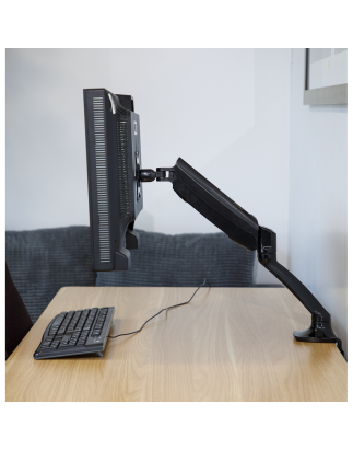 Dellonda Single Monitor Mount Arm, 9kg Load Capacity, 10-27" Screens - Black