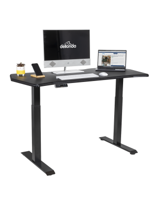 Dellonda Carbon Electric Height Adjustable Standing Desk, 1400 x 700mm Dual Motor 100kg