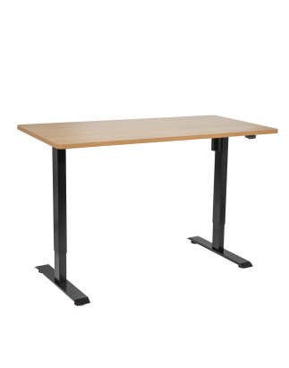 Dellonda Oak Electric Height Adjustable Standing Desk, Office Quiet & Fast 1400 x 700mm