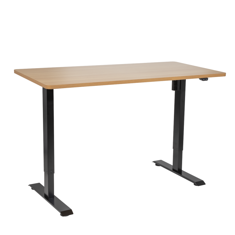 Dellonda Oak Electric Height Adjustable Standing Desk, Office Quiet & Fast 1400 x 700mm