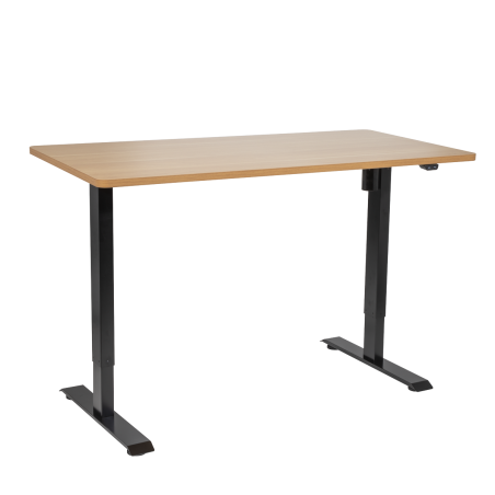 Dellonda Oak Electric Height Adjustable Standing Desk, Office Quiet & Fast 1400 x 700mm