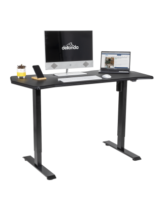 Dellonda Carbon Electric Height Adjustable Standing Desk, Quiet, 1400 x 700mm