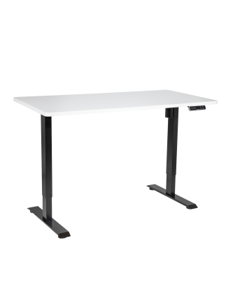 Dellonda White Electric Height Adjustable Standing Desk with Memory, Quiet, 1400x700mm