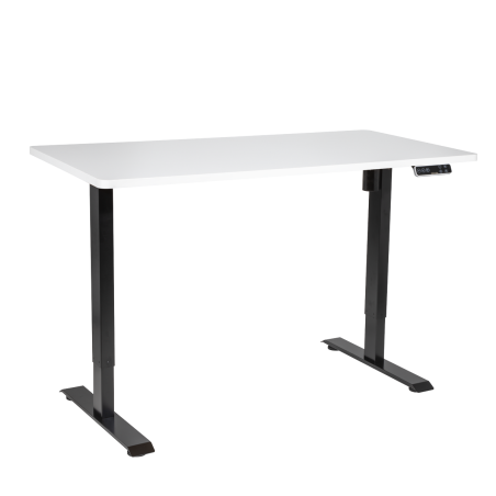 Dellonda White Electric Height Adjustable Standing Desk with Memory, Quiet, 1400x700mm