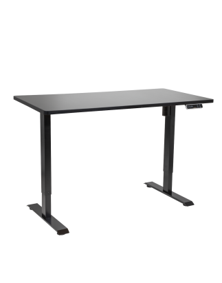 Dellonda Black Electric Height Adjustable Standing Desk with Memory, Quiet, 1400x700mm