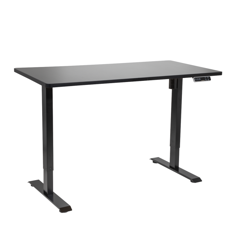 Dellonda Black Electric Height Adjustable Standing Desk with Memory, Quiet, 1400x700mm