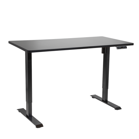 Dellonda Black Electric Height Adjustable Standing Desk with Memory, Quiet, 1400x700mm