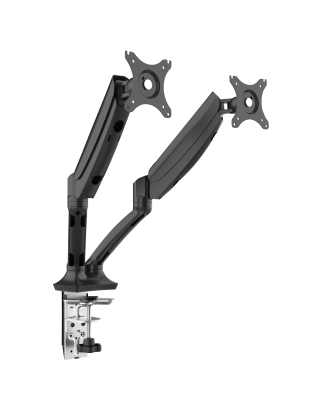 Dellonda Double Monitor Arms, 9kg Load Capacity, 10-27" Screens - Black