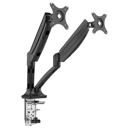 Dellonda Double Monitor Arms, 9kg Load Capacity, 10-27" Screens - Black