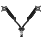 Bras pour écran double Dellonda, capacité de charge de 9 kg, écrans 10-27" - Noir