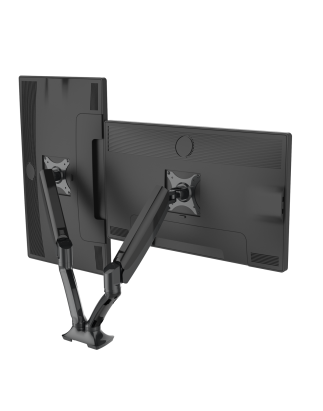 Dellonda Double Monitor Arms, 9kg Load Capacity, 10-27" Screens - Black