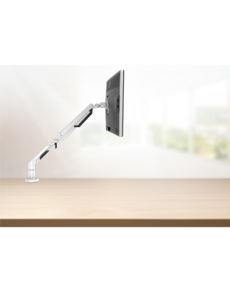 Dellonda Single Monitor Arm, 12kg Load Capacity, 17-36" Screens - White