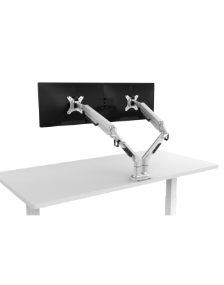 Dellonda Double Monitor Arms, 9kg Load Capacity, 17-32" Screens - White