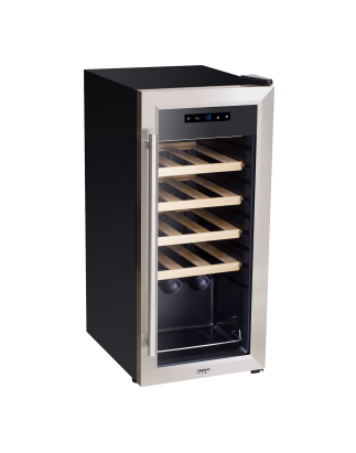 Baridi 18 Bottle Wine Fridge Cooler & Touch Control, LED Light, Stainless Steel