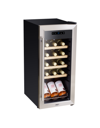 Baridi 18 Bottle Wine Fridge Cooler & Touch Control, LED Light, Stainless Steel