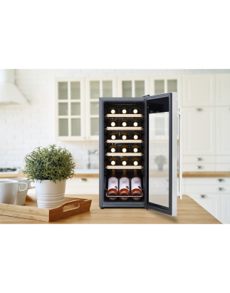 Baridi 18 Bottle Wine Fridge Cooler & Touch Control, LED Light, Stainless Steel