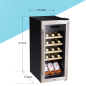 Baridi 18 Bottle Wine Fridge Cooler & Touch Control, LED Light, Stainless Steel