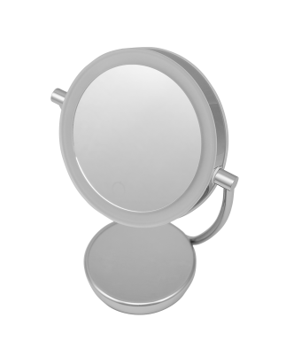 Dellonda 7.5" Double-Sided LED Vanity Mirror, Touch Dimmable, Battery Operated