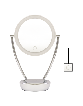 Miroir de courtoisie à DEL double face Dellonda de 7,5 po, intensité tactile, fonctionne à piles