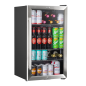 Baridi Under Counter Wine/Drink/Beverage Cooler/Fridge, Built-In Thermostat, Energy Class E, 85 Litre - Stainless Steel