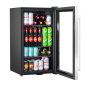 Baridi Under Counter Wine/Drink/Beverage Cooler/Fridge, Built-In Thermostat, Energy Class E, 85 Litre - Stainless Steel