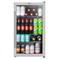 Baridi Under Counter Wine/Drink/Beverage Cooler/Fridge, Built-In Thermostat, Energy Class E, 85 Litre - Stainless Steel