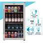 Baridi Under Counter Wine/Drink/Beverage Cooler/Fridge, Built-In Thermostat, Energy Class E, 85 Litre - Stainless Steel