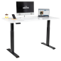 Dellonda White Electric Height Adjustable Standing Desk, 1400 x 700mm Dual Motor 100kg