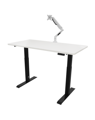 Dellonda White Electric Height Adjustable Standing Desk, 1400 x 700mm Dual Motor 100kg