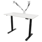 Dellonda White Electric Height Adjustable Standing Desk, 1400 x 700mm Dual Motor 100kg