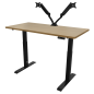 Dellonda Oak Electric Height Adjustable Standing Desk, 1400 x 700mm Dual Motor 100kg