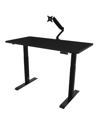 Dellonda Black Electric Height Adjustable Standing Desk, 1400 x 700mm Dual Motor 100kg