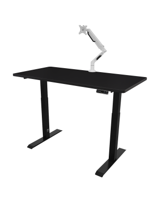 Dellonda Black Electric Height Adjustable Standing Desk, 1400 x 700mm Dual Motor 100kg