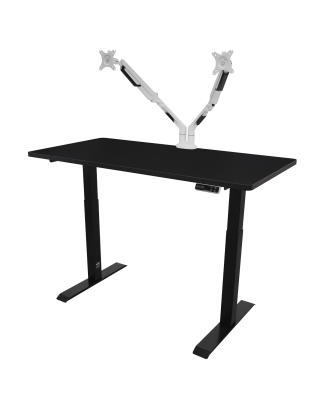 Dellonda Black Electric Height Adjustable Standing Desk, 1400 x 700mm Dual Motor 100kg