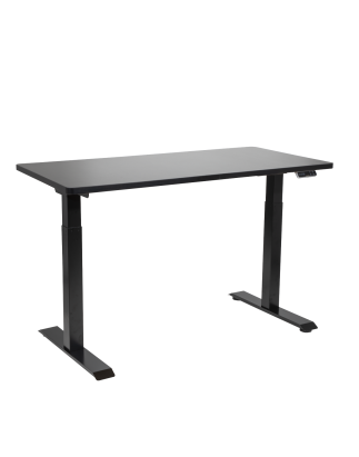 Bureau debout réglable en hauteur électrique Dellonda noir, double moteur 1400 x 700 mm, 100 kg