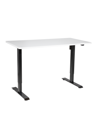 Dellonda White Electric Height Adjustable Standing Desk, Quiet, Home Office, 1400x700mm