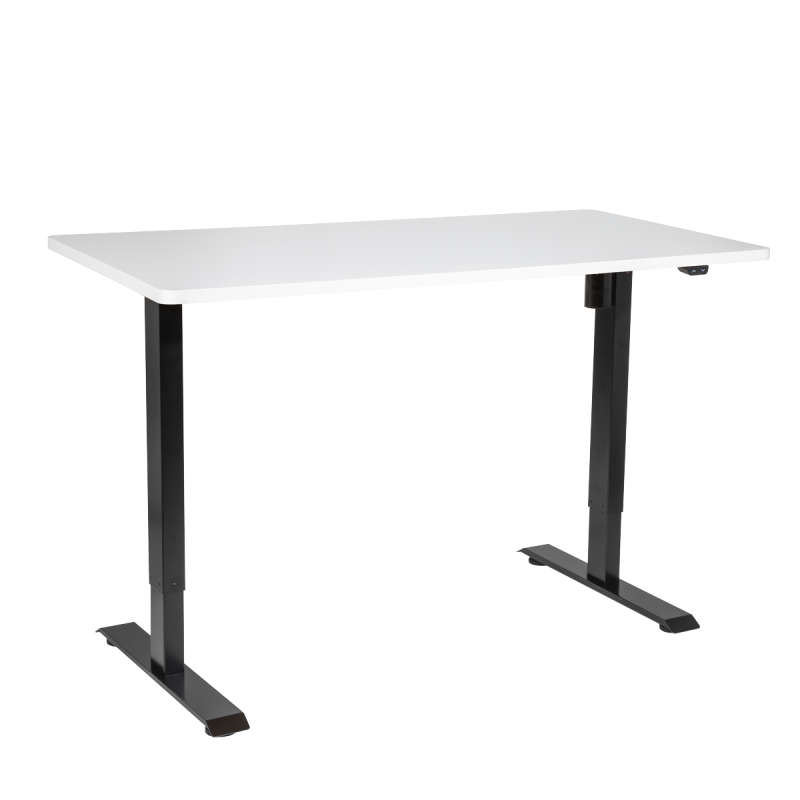 Dellonda White Electric Height Adjustable Standing Desk, Quiet, Home Office, 1400x700mm