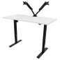 Dellonda White Electric Height Adjustable Standing Desk, Quiet, Home Office, 1400x700mm