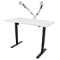 Dellonda White Electric Height Adjustable Standing Desk, Quiet, Home Office, 1400x700mm