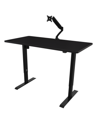 Dellonda Black Electric Height Adjustable Standing Desk, Quiet, Home Office, 1400x700mm