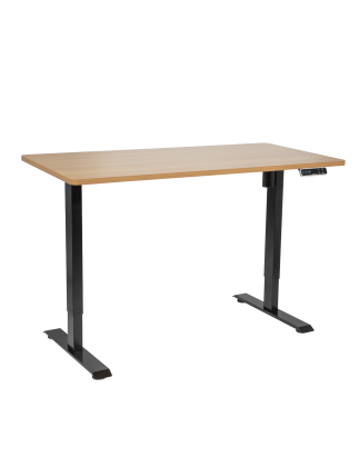 Dellonda Oak Electric Height Adjustable Standing Desk with Memory, Quiet & Fast 1400 x 700mm