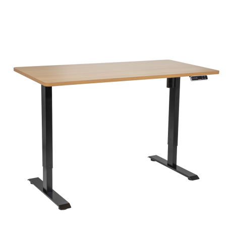 Dellonda Oak Electric Height Adjustable Standing Desk with Memory, Quiet & Fast 1400 x 700mm