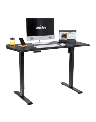 Dellonda Carbon Electric Height Adjustable Standing Desk with Memory, Quiet, 1400 x 700mm