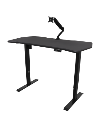 Dellonda Carbon Electric Height Adjustable Standing Desk with Memory, Quiet, 1400 x 700mm