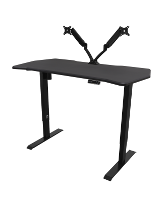 Dellonda Carbon Electric Height Adjustable Standing Desk with Memory, Quiet, 1400 x 700mm