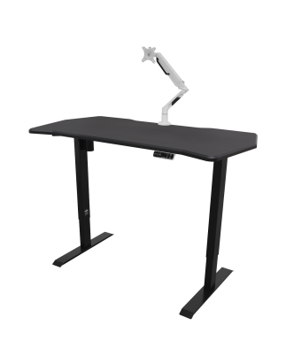 Dellonda Carbon Electric Height Adjustable Standing Desk with Memory, Quiet, 1400 x 700mm