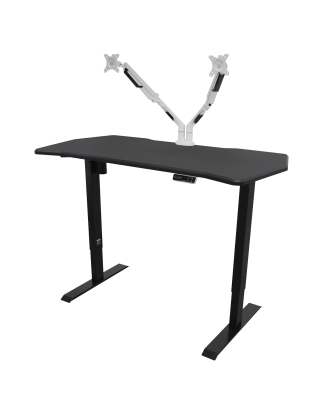 Dellonda Carbon Electric Height Adjustable Standing Desk with Memory, Quiet, 1400 x 700mm