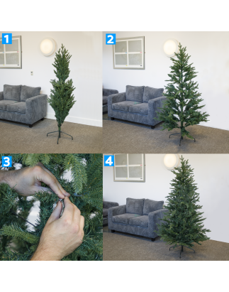 Dellonda Artificial 5ft/150cm Hinged Christmas Tree with 772 PE/PVC Mix Tips