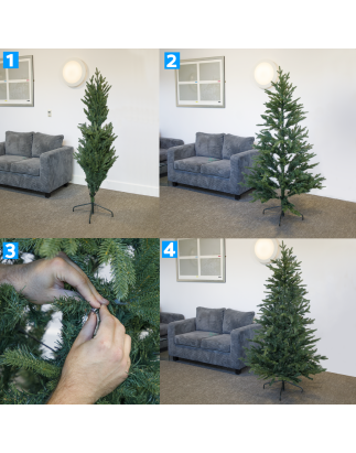 Dellonda Artificial 6ft/180cm Hinged Christmas Tree with 1000+ PE/PVC Tips